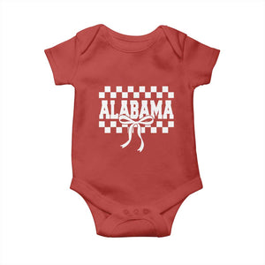 Alabama Fan Baby Onesie AL State Sport Coquette Bow Checkered Design Game Day TS11 Red Print Your Wear