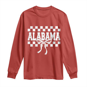 Alabama Fan Long Sleeve Shirt AL State Sport Coquette Bow Checkered Design Game Day TS11 Red Print Your Wear