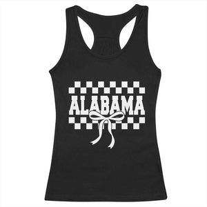 Alabama Fan Racerback Tank Top AL State Sport Coquette Bow Checkered Design Game Day TS11 Black Print Your Wear