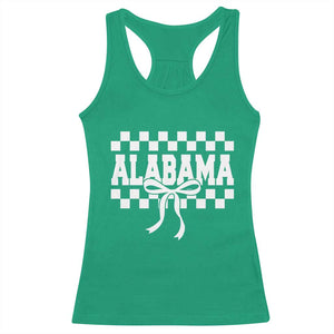 Alabama Fan Racerback Tank Top AL State Sport Coquette Bow Checkered Design Game Day TS11 Irish Green Print Your Wear