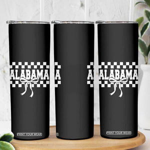 Alabama Fan Skinny Tumbler AL State Sport Coquette Bow Checkered Design Game Day TS11 Print Your Wear