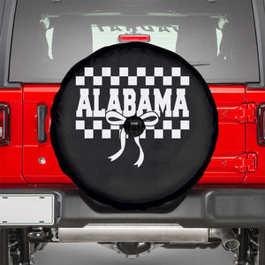 Alabama Fan Spare Tire Cover AL State Sport Coquette Bow Checkered Design Game Day TS11 Black Print Your Wear