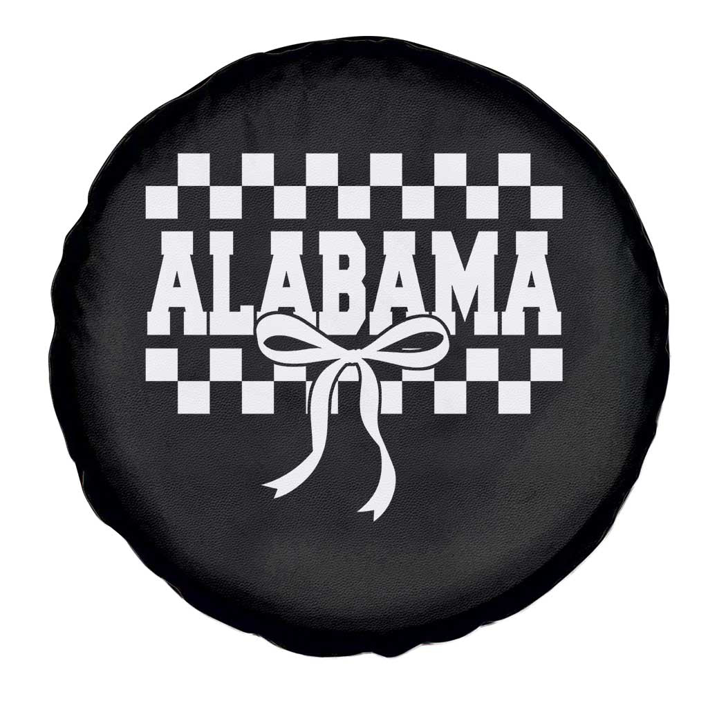 Alabama Fan Spare Tire Cover AL State Sport Coquette Bow Checkered Design Game Day TS11 Print Your Wear