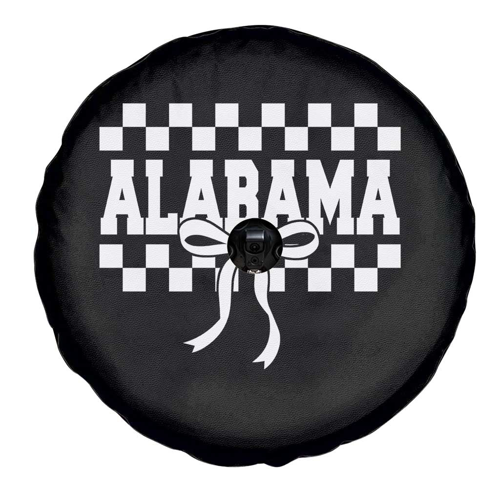 Alabama Fan Spare Tire Cover AL State Sport Coquette Bow Checkered Design Game Day TS11 Print Your Wear