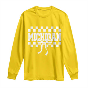 Michigan Fan Long Sleeve Shirt MI State Sport Coquette Bow Checkered Design Game Day TS11 Daisy Print Your Wear
