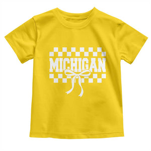 Michigan Fan Toddler T Shirt MI State Sport Coquette Bow Checkered Design Game Day TS11 Daisy Print Your Wear