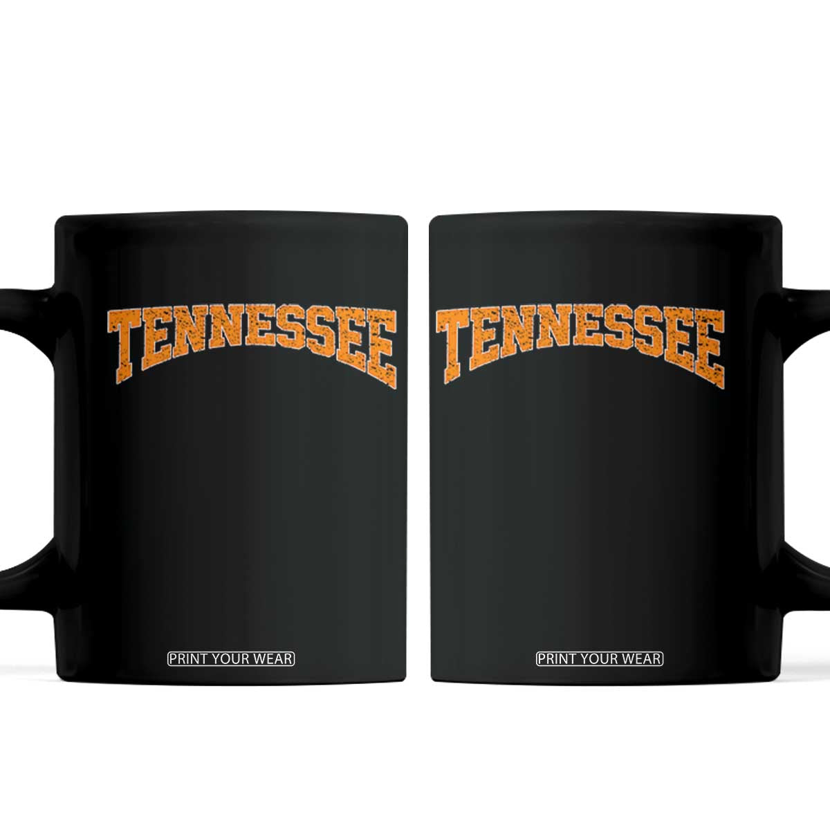 Tennessee Fan Coffee Mug Orange Bold Sport State Letters Game Day TS11 Black Print Your Wear