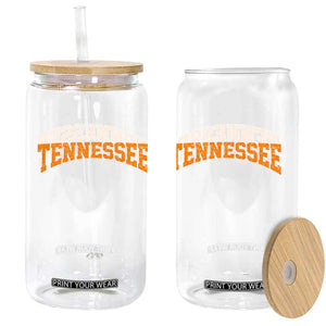 Tennessee Fan Glass Can Orange Bold Sport State Letters Game Day TS11 Print Your Wear