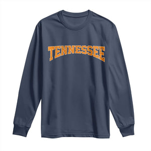 Tennessee Fan Long Sleeve Shirt Orange Bold Sport State Letters Game Day TS11 Navy Print Your Wear