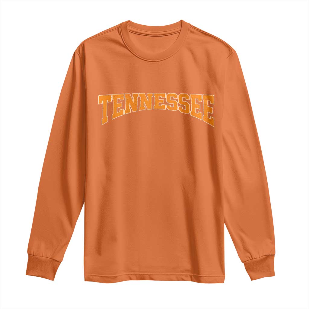 Tennessee Fan Long Sleeve Shirt Orange Bold Sport State Letters Game Day TS11 Orange Print Your Wear