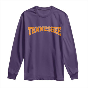 Tennessee Fan Long Sleeve Shirt Orange Bold Sport State Letters Game Day TS11 Purple Print Your Wear