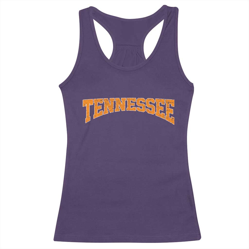 Tennessee Fan Racerback Tank Top Orange Bold Sport State Letters Game Day TS11 Purple Print Your Wear