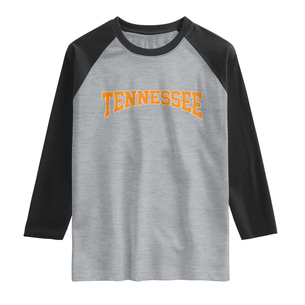 Tennessee Fan Raglan Shirt Orange Bold Sport State Letters Game Day TS11 Heather Gray Black Print Your Wear