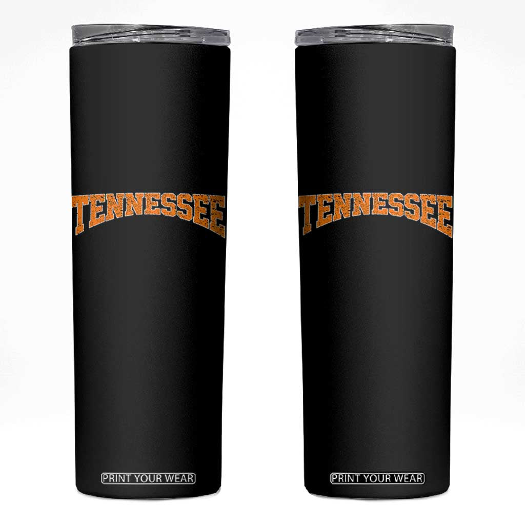 Tennessee Fan Skinny Tumbler Orange Bold Sport State Letters Game Day TS11 Black Print Your Wear