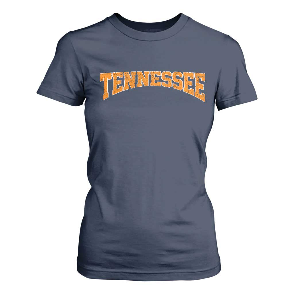 Tennessee Fan T Shirt For Women Orange Bold Sport State Letters Game Day TS11 Navy Print Your Wear
