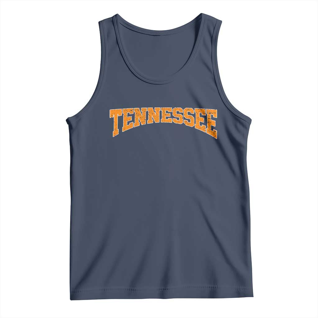 Tennessee Fan Tank Top Orange Bold Sport State Letters Game Day TS11 Navy Print Your Wear