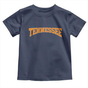 Tennessee Fan Toddler T Shirt Orange Bold Sport State Letters Game Day TS11 Navy Print Your Wear