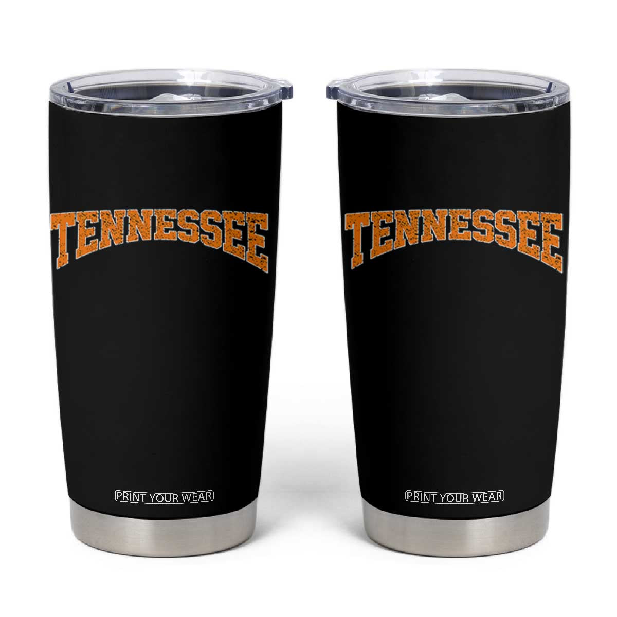 Tennessee Fan Tumbler Cup Orange Bold Sport State Letters Game Day TS11 Black Print Your Wear