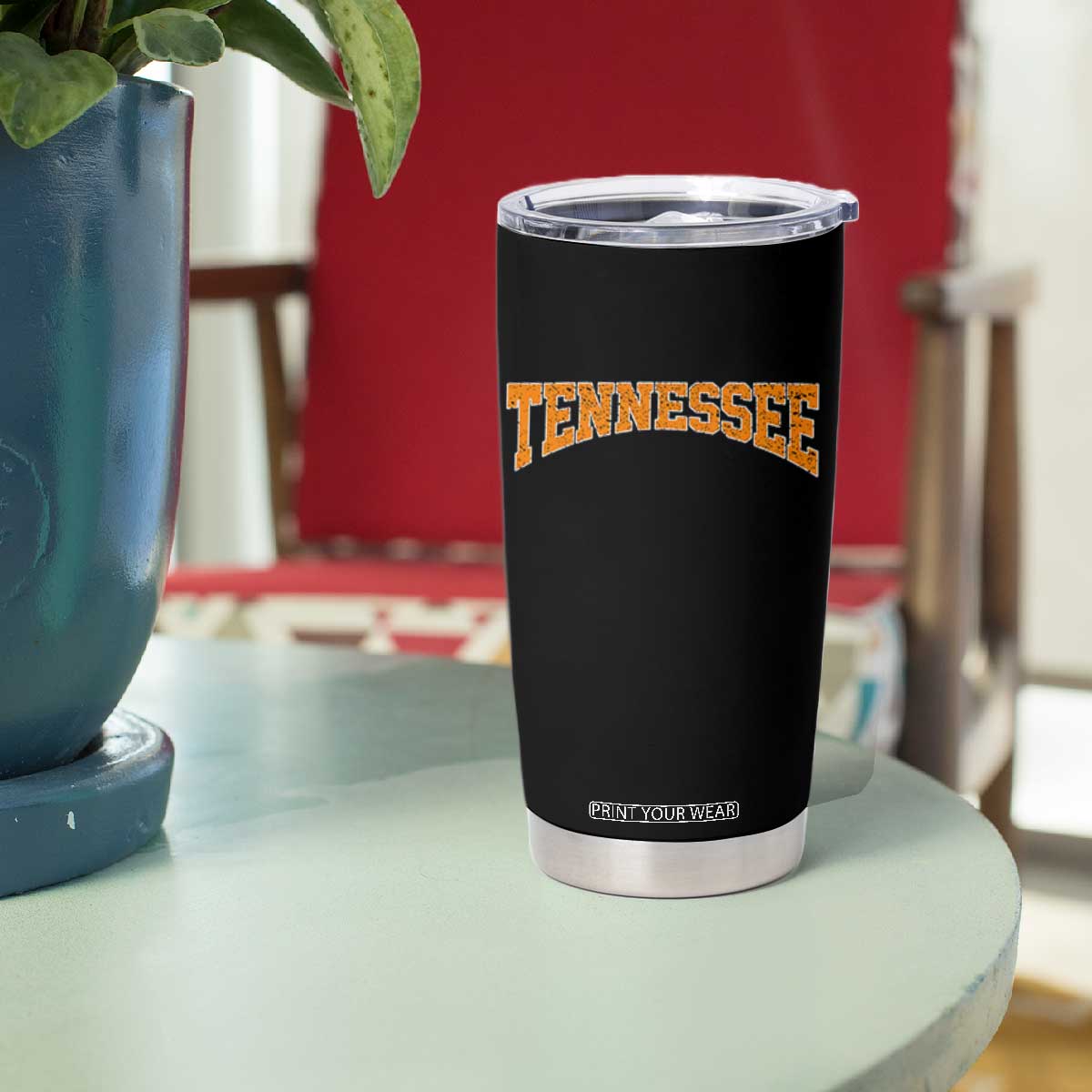 Tennessee Fan Tumbler Cup Orange Bold Sport State Letters Game Day TS11 Print Your Wear