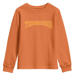 Tennessee Fan Youth Sweatshirt Orange Bold Sport State Letters Game Day TS11 Orange Print Your Wear