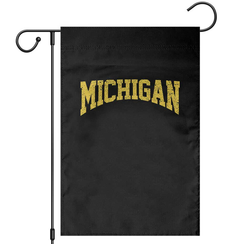 Michigan Fan Garden Flag Yellow Bold Sport State Letters Game Day TS11 Black Print Your Wear
