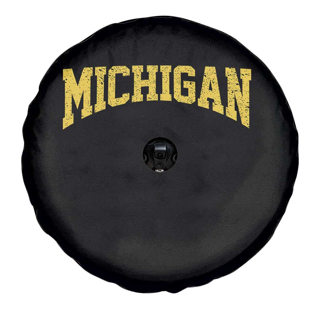 Michigan Fan Spare Tire Cover Yellow Bold Sport State Letters Game Day TS11 Print Your Wear