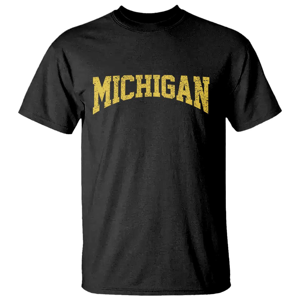 Michigan Fan T Shirt Yellow Bold Sport State Letters Game Day TS11 Black Print Your Wear