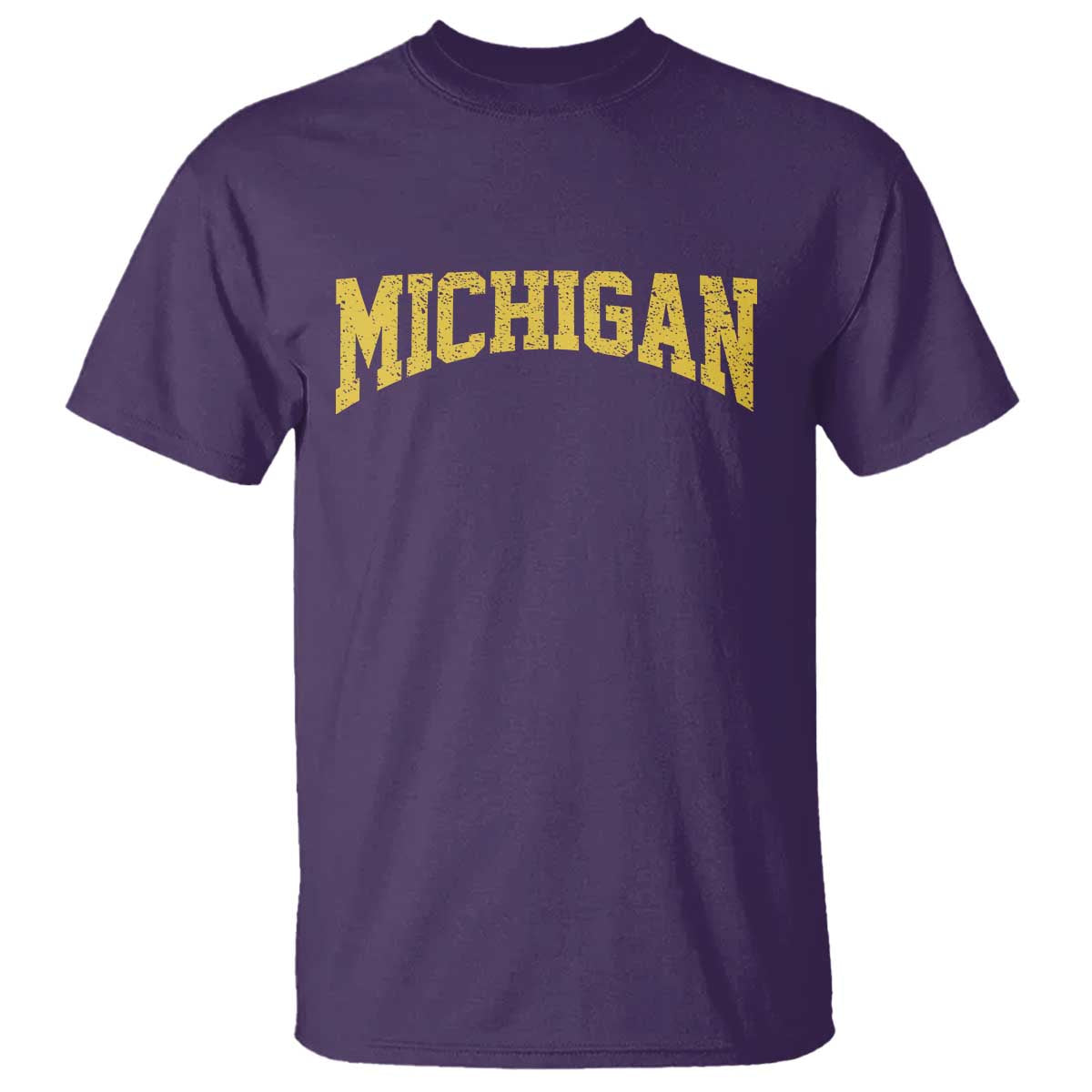 Michigan Fan T Shirt Yellow Bold Sport State Letters Game Day TS11 Purple Print Your Wear