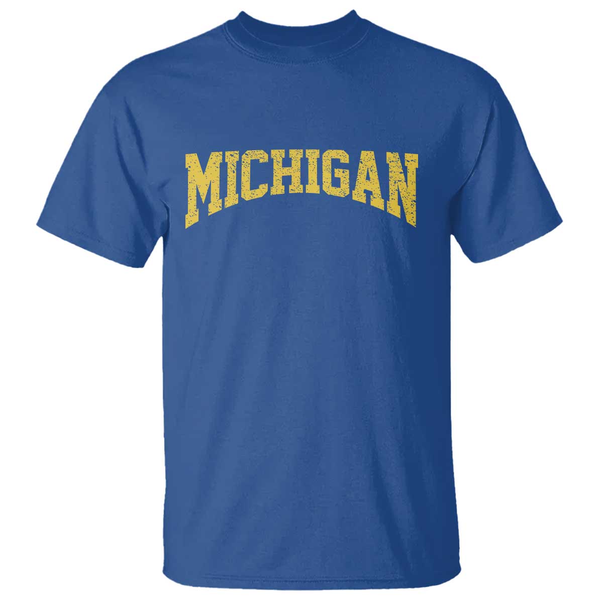 Michigan Fan T Shirt Yellow Bold Sport State Letters Game Day TS11 Royal Blue Print Your Wear