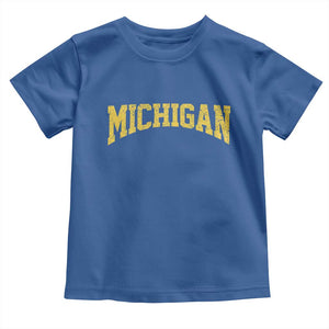 Michigan Fan Toddler T Shirt Yellow Bold Sport State Letters Game Day TS11 Royal Blue Print Your Wear