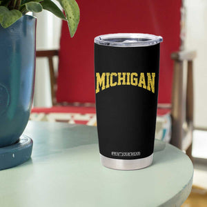 Michigan Fan Tumbler Cup Yellow Bold Sport State Letters Game Day TS11 Print Your Wear
