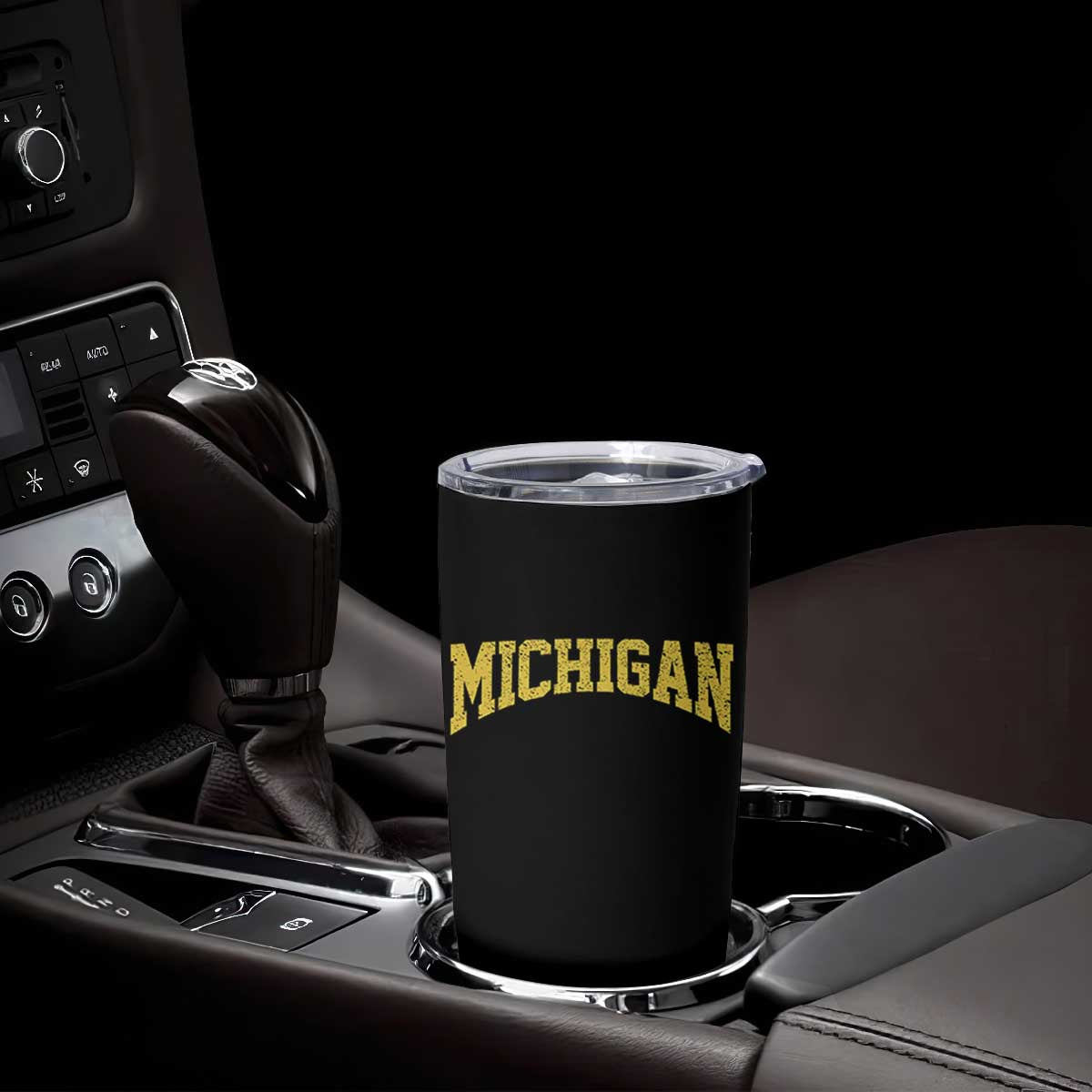 Michigan Fan Tumbler Cup Yellow Bold Sport State Letters Game Day TS11 Print Your Wear