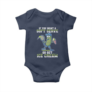 Funny Pickeball Baby Onesie If You Want A Soft Serve Go Get Ice Cream Paddle TS11 Navy Print Your Wear