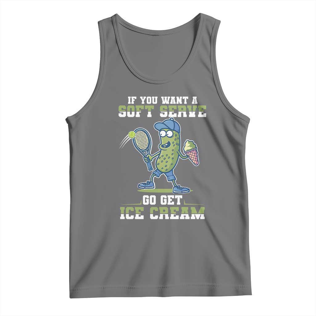Funny Pickeball Tank Top If You Want A Soft Serve Go Get Ice Cream Paddle TS11 Black Heather Print Your Wear