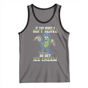 Funny Pickeball Tank Top If You Want A Soft Serve Go Get Ice Cream Paddle TS11 Deep Heather Black Print Your Wear
