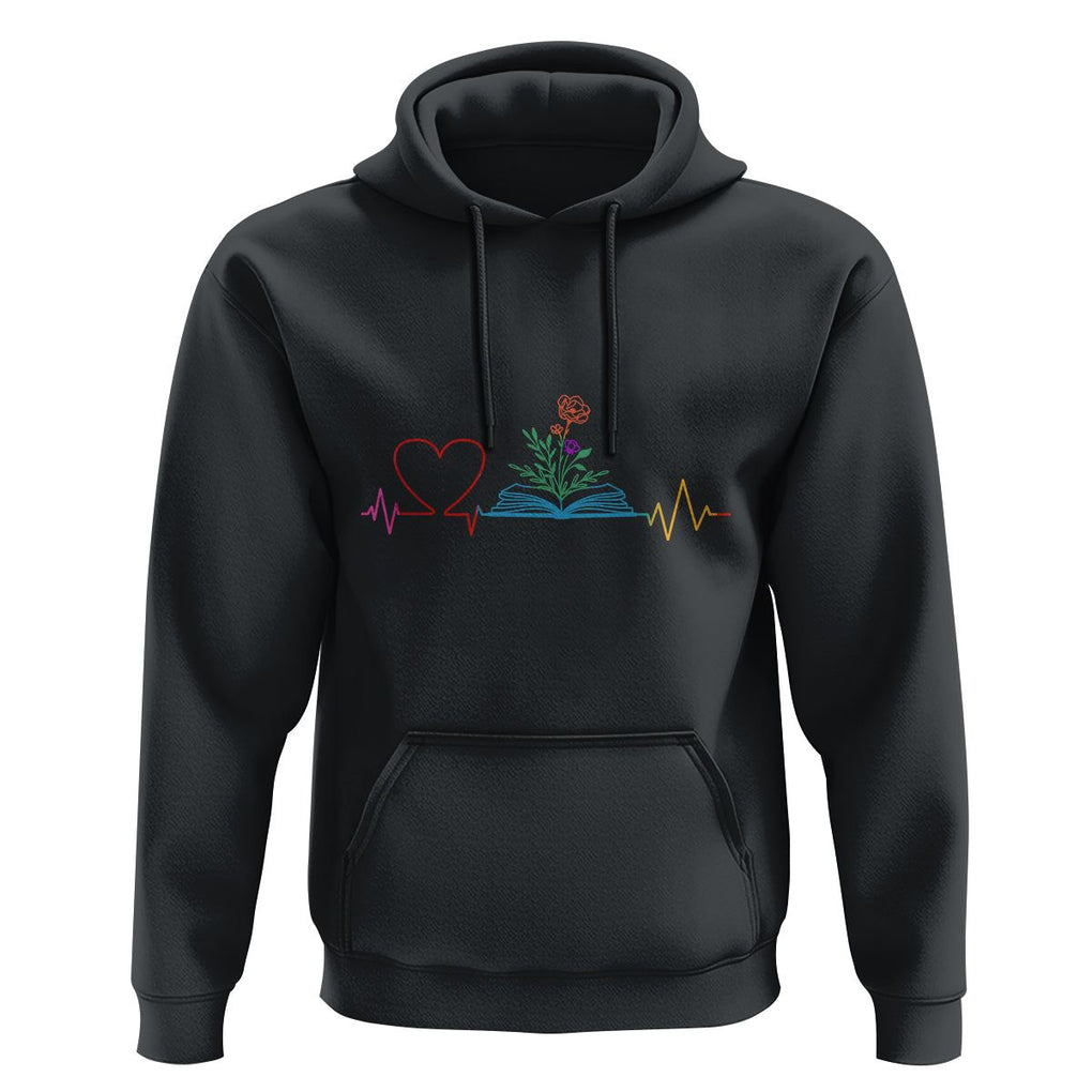 Floral Book Hoodie Literature Heart For Books Lover TS11 Black Print Your Wear