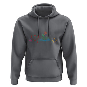 Floral Book Hoodie Literature Heart For Books Lover TS11 Charcoal Print Your Wear