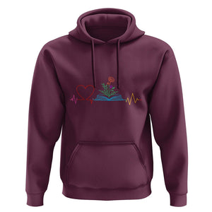 Floral Book Hoodie Literature Heart For Books Lover TS11 Maroon Print Your Wear