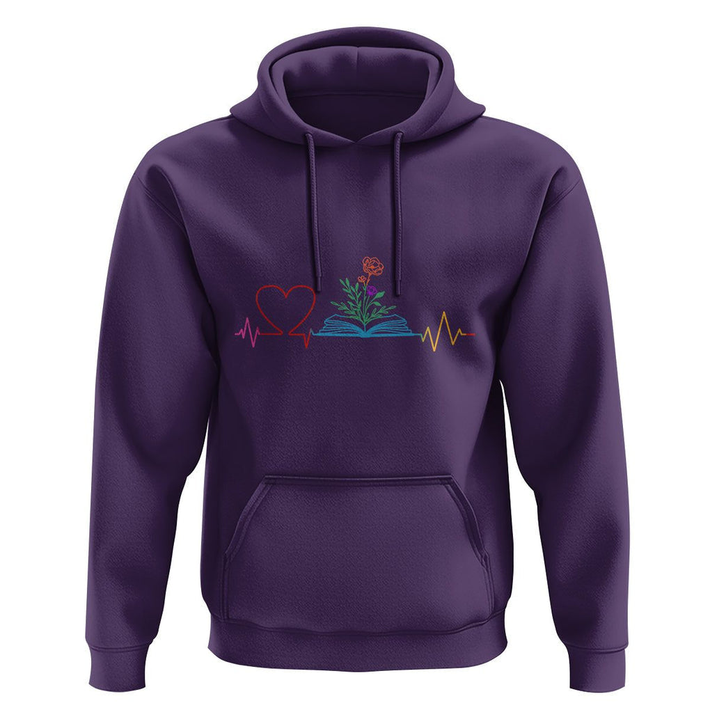 Floral Book Hoodie Literature Heart For Books Lover TS11 Purple Print Your Wear