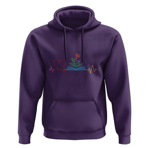 Floral Book Hoodie Literature Heart For Books Lover TS11 Purple Print Your Wear