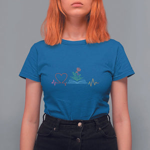 Floral Book T Shirt For Women Literature Heart For Books Lover TS11 Royal Blue Print Your Wear