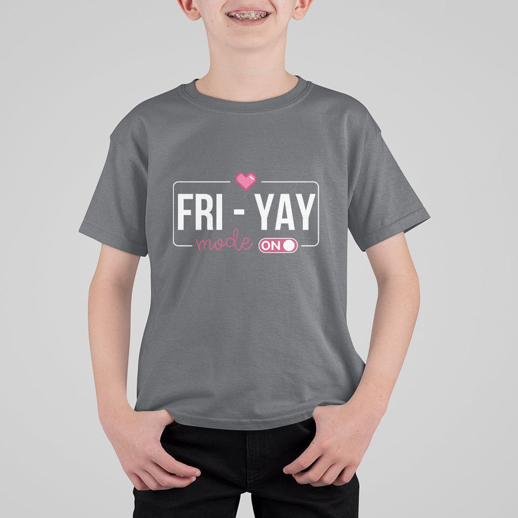 Friday Lovers T Shirt For Kid Funny Happy Fri Yay TS11 Charcoal Print Your Wear