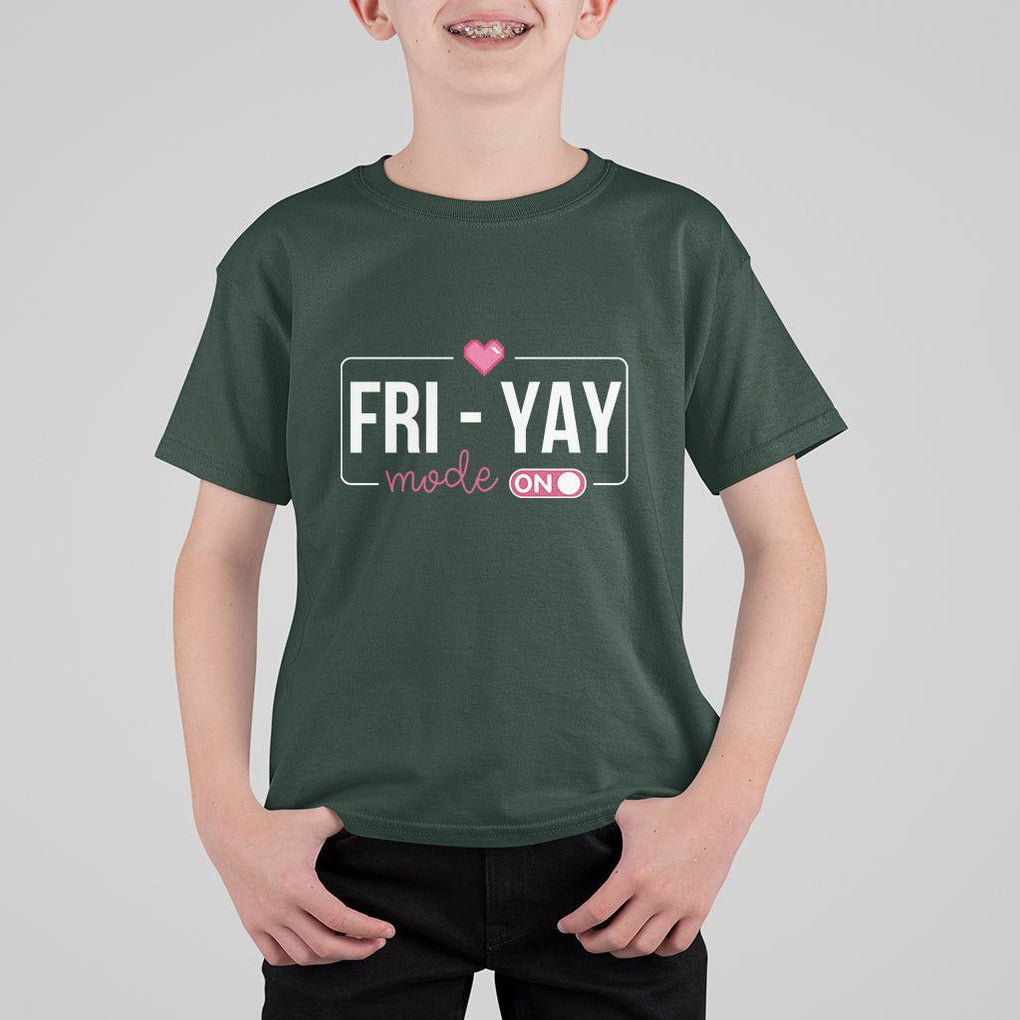 Friday Lovers T Shirt For Kid Funny Happy Fri Yay TS11 Dark Forest Green Print Your Wear