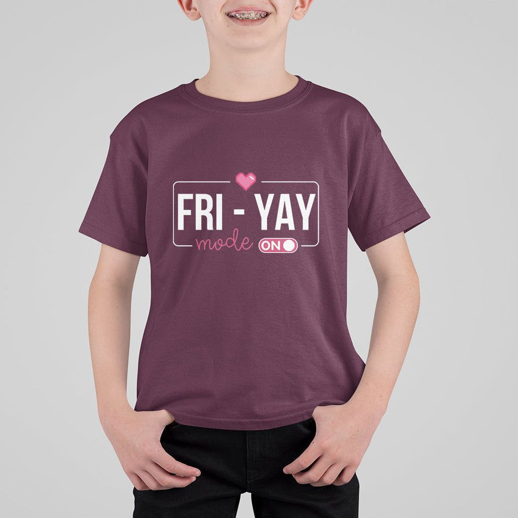 Friday Lovers T Shirt For Kid Funny Happy Fri Yay TS11 Maroon Print Your Wear