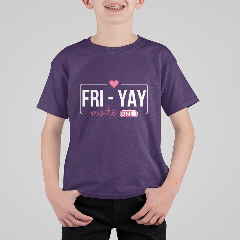 Friday Lovers T Shirt For Kid Funny Happy Fri Yay TS11 Purple Print Your Wear