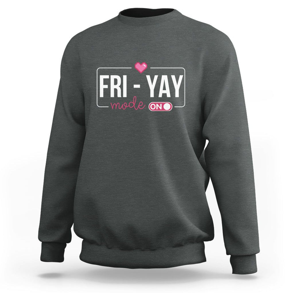 Friday Lovers Sweatshirt Funny Happy Fri Yay TS11 Dark Heather Print Your Wear