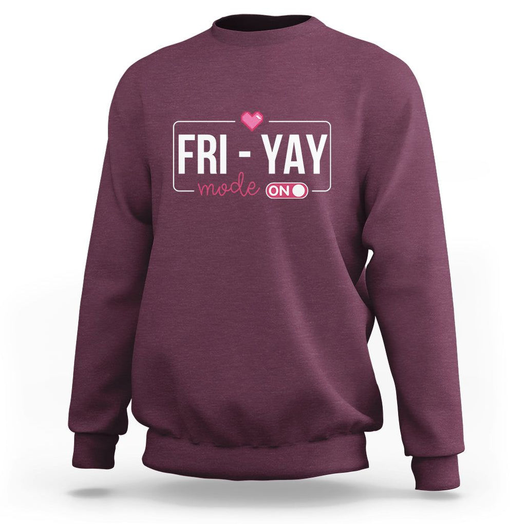 Friday Lovers Sweatshirt Funny Happy Fri Yay TS11 Maroon Print Your Wear