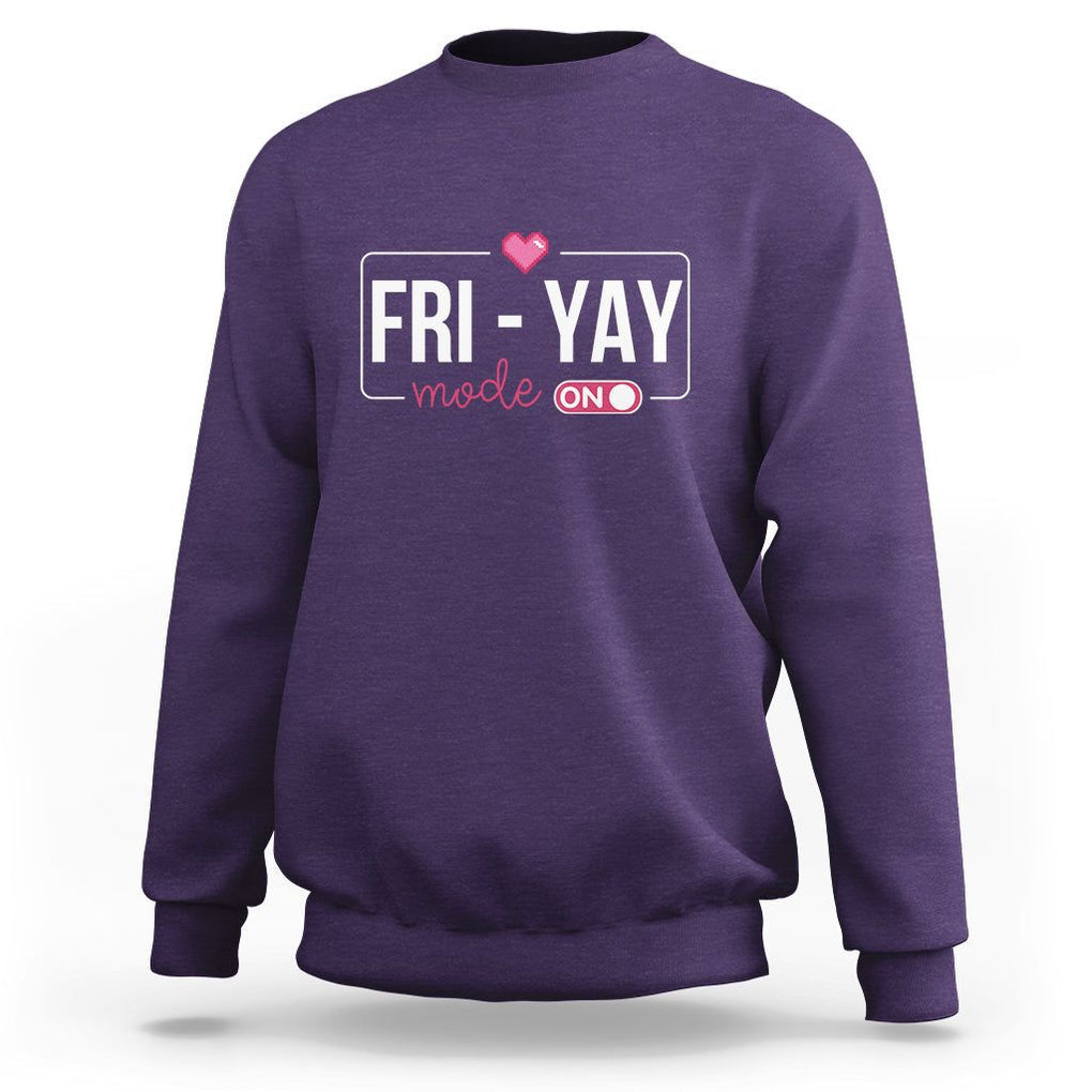 Friday Lovers Sweatshirt Funny Happy Fri Yay TS11 Purple Print Your Wear