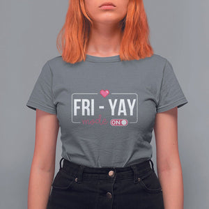 Friday Lovers T Shirt For Women Funny Happy Fri Yay TS11 Charcoal Print Your Wear