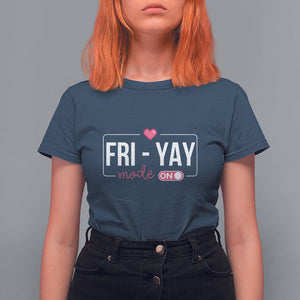 Friday Lovers T Shirt For Women Funny Happy Fri Yay TS11 Navy Print Your Wear